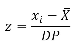 como calcular o escore z, fórmula.