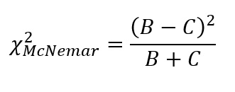 equação do teste de McNemar.