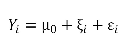 fórmula do modelo de efeitos aleatórios.