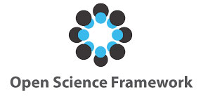 logotipo do Open Science Framework, onde pesquisadores podem depositar seus scripts em R para outros pesquisadores