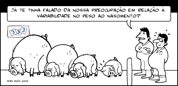 cartoon humorístico ilustrando a ideia de medidas de dispersão.