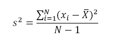 fórmula da variância.