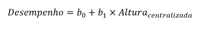 modelo de regressão linear simples com variável preditora centralizada.