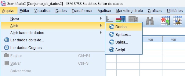 como abrir banco de dados no SPSS.